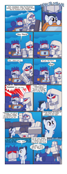 Size: 2550x6587 | Tagged: safe, artist:inspectornills, rumble, bossy, bossy boots, comic, crossover, fusion cannon, jerk, megatron, soundwave (transformers), transformers