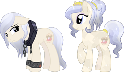 Size: 1383x801 | Tagged: safe, artist:tambelon, oc, oc only, oc:opalescent pearl, crystal pony, pony, collar, cuffs, slave, solo