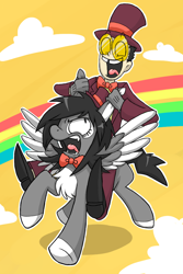 Size: 600x900 | Tagged: safe, artist:gloomydoodle, derpibooru import, oc, oc only, human, crossover, gloomy feathers, solo, superjail, the warden, warden