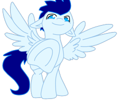 Size: 1280x1024 | Tagged: safe, soarin', pony, hoof worship, hooves, male, presenting, proud, smiling, solo, spread wings, stallion, superior