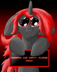 Size: 797x1003 | Tagged: safe, artist:firefanatic, oc, oc only, oc:redblak, begging, crying, cute