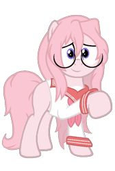 Size: 496x737 | Tagged: safe, artist:uchihapony, derpibooru import, glasses, lucky star, ponified, solo, takara miyuki