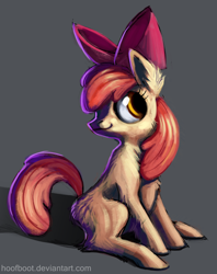 Size: 1688x2131 | Tagged: safe, artist:hoofboot, apple bloom, earth pony, pony, female, filly, simple background, solo