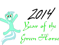 Size: 641x491 | Tagged: safe, derpibooru import, lyra heartstrings, pony, unicorn, female, green coat, happy new year, horn, mare, two toned mane