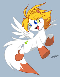 Size: 500x644 | Tagged: safe, artist:chalodillo, derpibooru import, pegasus, pony, gray background, las lindas, ponified, sarah, simple background, solo