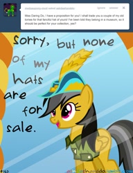 Size: 1280x1665 | Tagged: safe, artist:drumblastingquilava, derpibooru import, daring do, ask, askdashanddo, tumblr