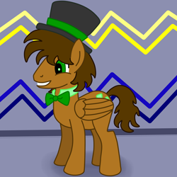 Size: 1280x1280 | Tagged: safe, artist:emerald rush, derpibooru import, bowtie, hat, peridot rush, rule 63, solo, top hat