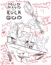 Size: 2872x3624 | Tagged: safe, artist:phantom horn, maud pie, cockatrice, human, bad handwriting, badass, humanized, op is a cuck, pickelhaube, solo