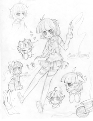 Size: 2300x3000 | Tagged: safe, artist:aquagalaxy, derpibooru import, coco pommel, human, humanized, monochrome, sketch