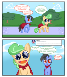 Size: 1382x1584 | Tagged: safe, artist:zanezandell, derpibooru import, oc, oc only, oc:krabby, oc:truffle mint, ask, cmcnext, comic, tumblr, tumblr comic