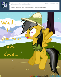 Size: 1280x1612 | Tagged: safe, artist:drumblastingquilava, derpibooru import, daring do, ask, askdashanddo, solo, tumblr