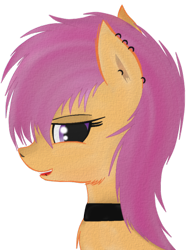 Size: 504x642 | Tagged: safe, artist:liquidarrow-x, derpibooru import, scootaloo, collar, solo