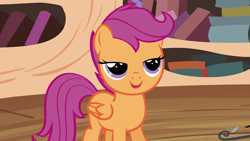 Size: 1280x720 | Tagged: safe, screencap, scootaloo, twilight time, lidded eyes, out of context, solo