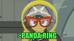 Size: 1280x720 | Tagged: safe, derpibooru import, a.k. yearling, daring do, daring don't, season 4, /mlp/, greentext, panda ring, ring, rings of scorchero, solo, text