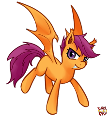 Size: 521x573 | Tagged: safe, artist:norang94, derpibooru import, scootaloo, bat pony, pony, bat ponified, race swap, scootabat, solo