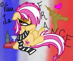 Size: 250x210 | Tagged: safe, artist:wolfchic345, derpibooru import, oc, oc only, clothes, eiffel tower, france, glasses, heart, scarf, solo, wine