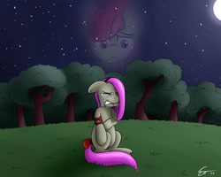 Size: 1000x800 | Tagged: safe, artist:erockertorres, derpibooru import, apple bloom, oc, crying, sad