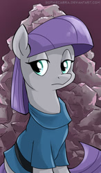 Size: 392x670 | Tagged: safe, artist:spainfischer, maud pie, earth pony, pony, clothes, female, mare, rock, solo