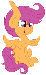 Size: 1119x1805 | Tagged: safe, artist:that-spotted-unicorn, derpibooru import, scootaloo, pegasus, pony, female, filly, simple background, solo, transparent background