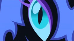 Size: 1280x719 | Tagged: safe, derpibooru import, screencap, nightmare moon, princess twilight sparkle (episode), close-up, eye, slit eyes, solo