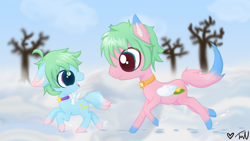 Size: 1280x720 | Tagged: safe, artist:neko951, derpibooru import, oc, oc only, oc:daybright, oc:starshine, pegasus, pony, augmented tail