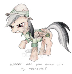 Size: 496x510 | Tagged: safe, artist:dhampirsyrine, derpibooru import, daring do, solo, traditional art