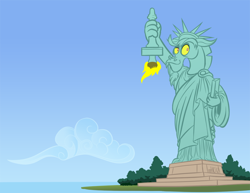 Size: 1000x773 | Tagged: safe, artist:empty-10, derpibooru import, discord, discord statue, liberty, solo, statue of liberty