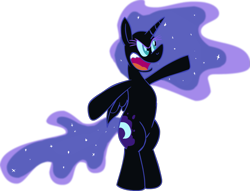 Size: 1309x1000 | Tagged: safe, artist:colossalstinker, artist:themaskedsoda, derpibooru import, nightmare moon, pony, bipedal, simple background, solo, transparent background, vector