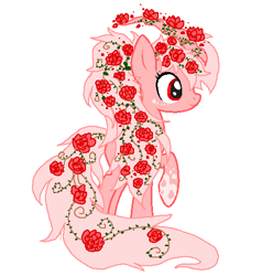 Size: 480x483 | Tagged: safe, artist:sakurahae, derpibooru import, oc, oc only, earth pony, pony, flower, solo, unnamed oc