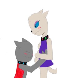 Size: 762x1048 | Tagged: safe, artist:pokeneo1234, derpibooru import, rover, oc, oc:abby, diamond dog, blushing, pregnant