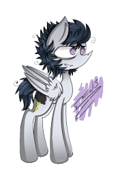 Size: 2948x4340 | Tagged: safe, artist:scootaloocuteness, rumble, pegasus, pony, gray coat, male, older, solo, stallion, two toned mane, wings