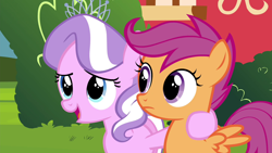 Size: 1280x720 | Tagged: safe, screencap, diamond tiara, scootaloo, twilight time, cute, diamondbetes