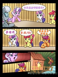 Size: 775x1024 | Tagged: safe, artist:vavacung, edit, apple bloom, diamond tiara, scootaloo, silver spoon, sweetie belle, arin hanson face, chinese, cutie mark crusaders, employer meme, meme, taiwan, translated in the comments, translation