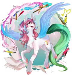 Size: 1571x1639 | Tagged: safe, artist:cigarscigarettes, derpibooru import, oc, oc only, oc:cosmic, alicorn, pony, alicorn oc, solo