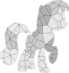 Size: 2000x2115 | Tagged: safe, artist:parclytaxel, derpibooru import, oc, oc only, crystal pony, pony, silhouette, solo, voronoi diagram