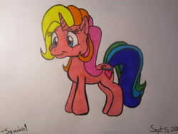 Size: 4000x3000 | Tagged: safe, artist:squeakiethefreakie, derpibooru import, rarity (g3), g3, g3.5, g3 to g3.5, generation leap, solo, traditional art