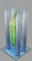 Size: 312x592 | Tagged: safe, derpibooru import, architecture, crystal empire, sim city, skyscraper