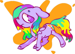 Size: 587x424 | Tagged: safe, artist:emberwisp, derpibooru import, oc, oc only, oc:fever dream, pegasus, pony, colorful, sad, solo, stressed