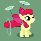 Size: 140x140 | Tagged: safe, derpibooru import, screencap, apple bloom, the cutie pox, animated, cropped, loop-de-hoop, plate spinning, plates, solo