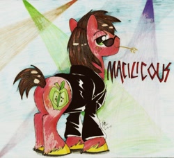 Size: 2863x2613 | Tagged: safe, artist:noretreat--nosurrender, derpibooru import, big macintosh, earth pony, pony, clothes, male, solo, stallion, sunglasses, traditional art