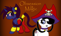 Size: 1024x602 | Tagged: safe, artist:thelordofdust, derpibooru import, oc, oc only, oc:maneia, oc:nocturna, banner, cosplay, halloween, nightmare night, obsession is magic, risky boots, shantae, shantae (character)