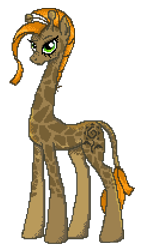 Size: 474x834 | Tagged: safe, artist:capreola, oc, oc only, oc:twiggy, giraffe, barely pony related, non-pony oc, pixel art, solo