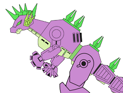 Size: 1314x1000 | Tagged: safe, artist:combatkaiser, spike, dragon, robot, crossover, mecha, mechanized, mechaspike, simple background, transparent background, zoids