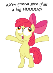 Size: 763x1054 | Tagged: safe, artist:danleman14, apple bloom, derp, free hugs, solo