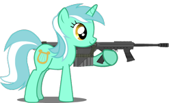 Size: 666x403 | Tagged: safe, artist:sersys, pony creator, gun, pimp my gun, rifle, sniper rifle, solo, weapon