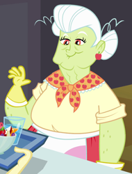 Size: 760x1000 | Tagged: safe, derpibooru import, screencap, granny smith, equestria girls, lunchlady smith