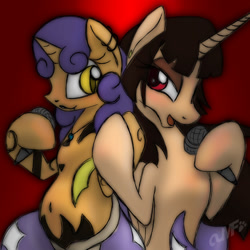 Size: 1500x1500 | Tagged: safe, artist:miniferu, oc, oc only, oc:kaynah, oc:spring beauty, alicorn, lamia, original species, snake pony, alicorn oc, belly button, pregnant, singing