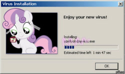 Size: 500x296 | Tagged: artist needed, safe, derpibooru import, sweetie belle, pony, unicorn, female, filly, solo, sweetiebellesbandb