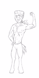 Size: 1655x3275 | Tagged: safe, artist:vinny, oc, oc only, oc:herc, satyr, offspring, parent:bulk biceps, solo