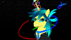 Size: 3840x2160 | Tagged: safe, artist:mystic-l1ght, derpibooru import, oc, oc only, pony, unicorn, glasses, solo, space